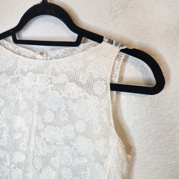 Nina Ricci Cream/Off Ivory White Knee Length Lace Dress Size FR 38 - Picture 6 of 16